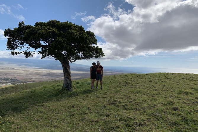 Big Island Mountain Biking on Anna Ranch - The descent through lava rock and open ranch fields