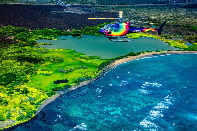 Kona Coast Hualalai Volcano-60Min Helicopter Tour-Door Off or On - Kaloko Fish Ponds from the air: traditional aquaculture made visible