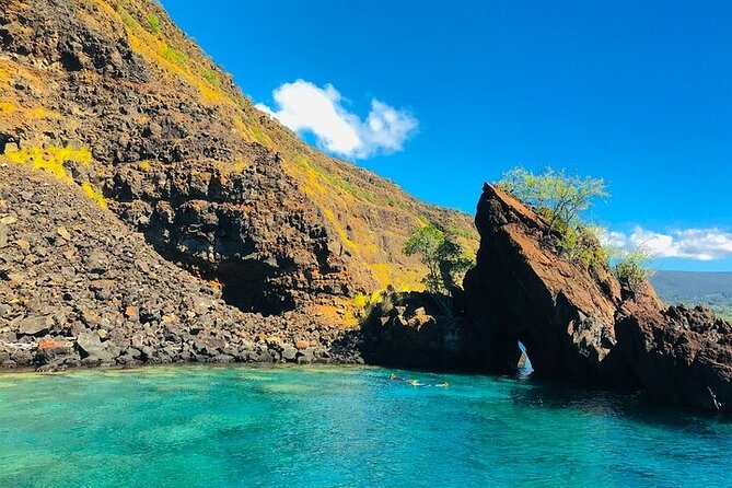 Kona Snorkel Tour: Captain Cook Reef Snorkel, Dolphin & Sea Caves - Included value: snacks, pineapple, water, and gear