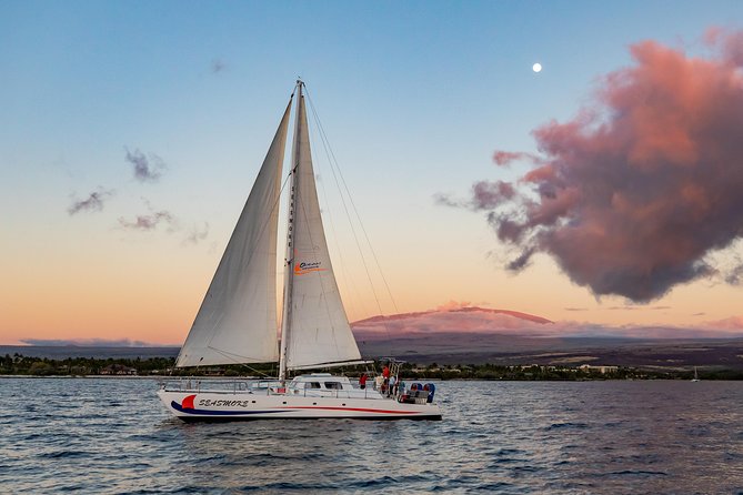 Sunset Cruise with the Whales on our Sailing Catamaran - Kohala Coast Sunset on a Real Sailing Catamaran